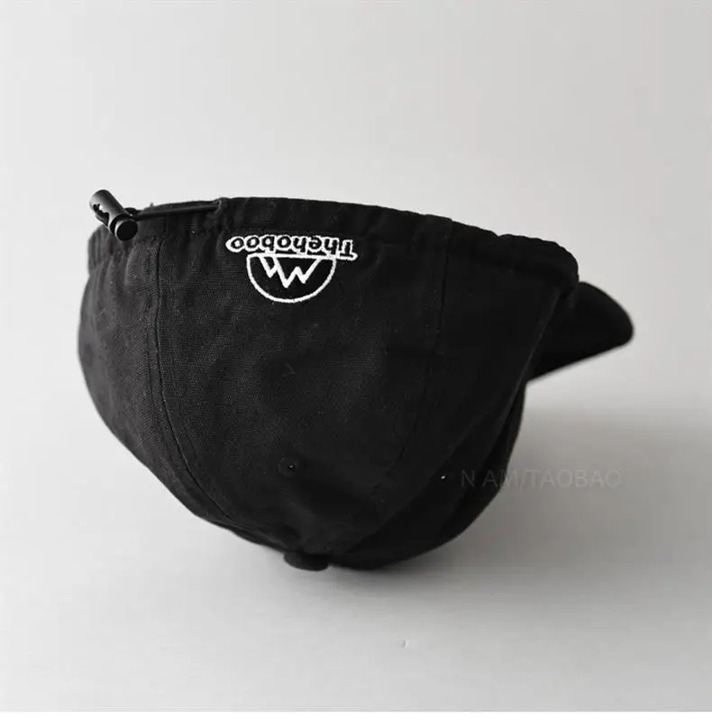 Black Drawstring Baseball Cap for Men Women — feature 4