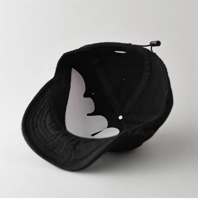 Black Drawstring Baseball Cap for Men Women — feature 5