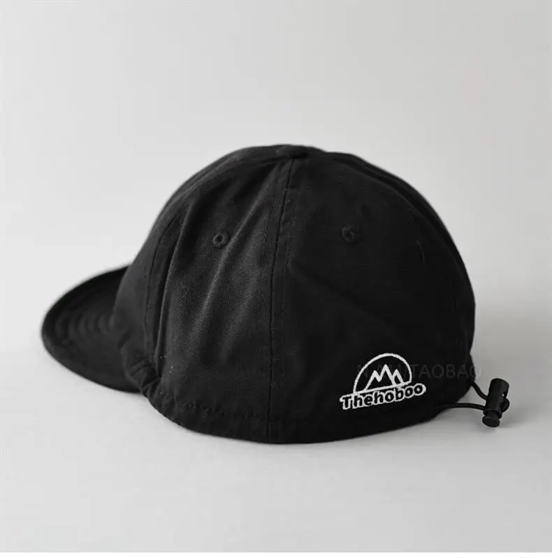 Black Drawstring Baseball Cap for Men Women — feature 6