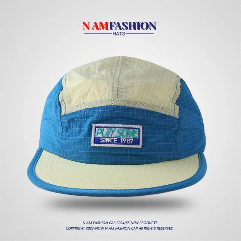 Men Duck Tongue Cap Blue Beige 90/100 — feature 2