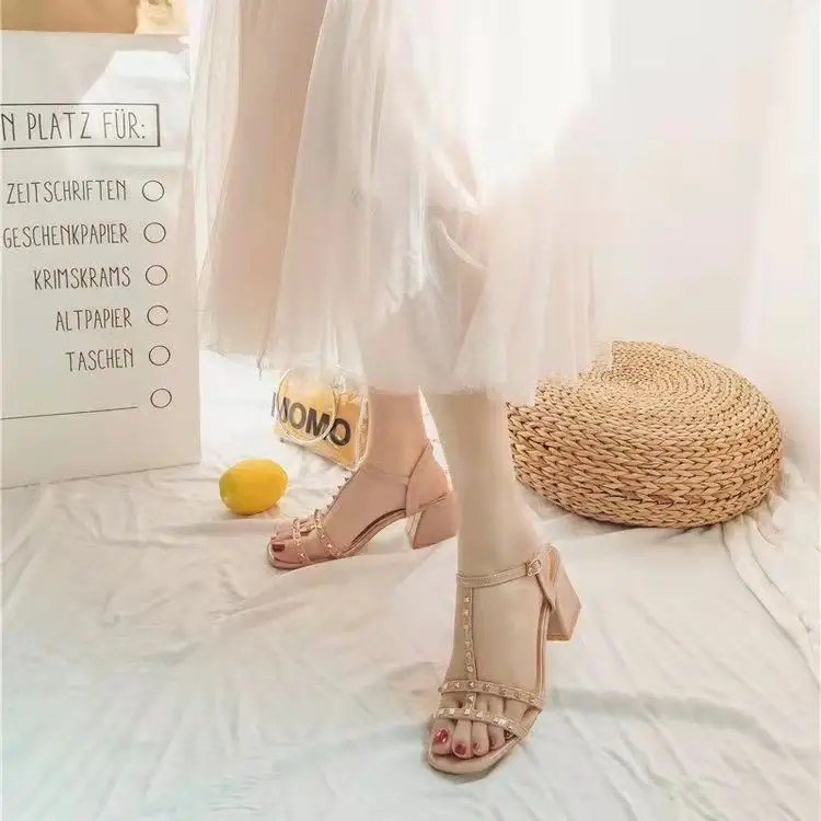Women's 2025 Summer High Heel Sandals with Pearl Beads - Image 5