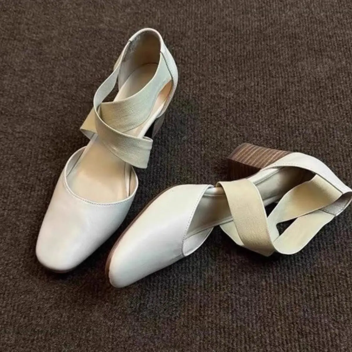 White Cross Strap Sandals for Girls Elegant