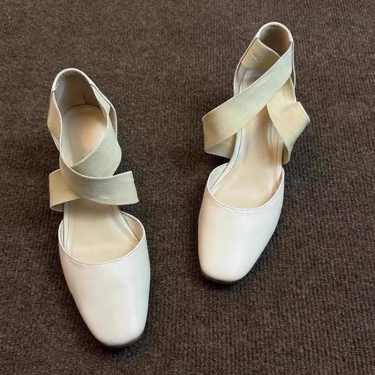 White Cross Strap Sandals for Girls Elegant