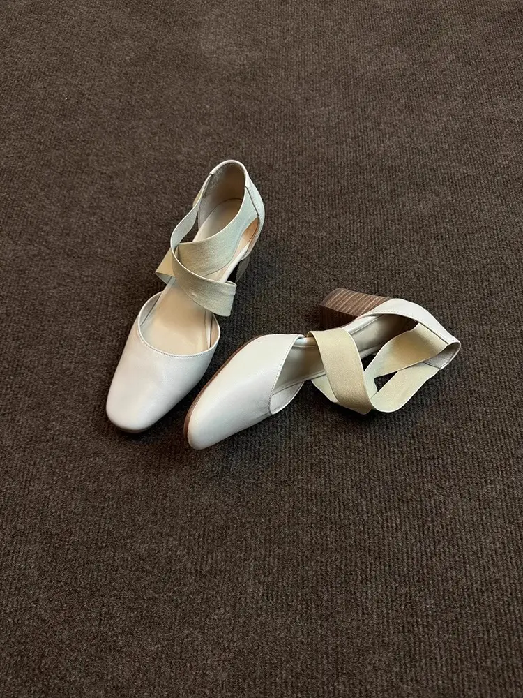 White Cross Strap Sandals for Girls Elegant — feature 7