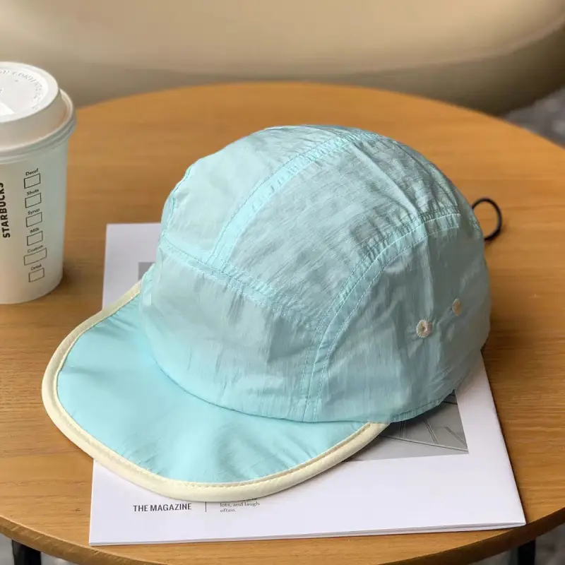 Japanese Lightweight Sun Hat for Men Brown Drawstring Cap - Image 2