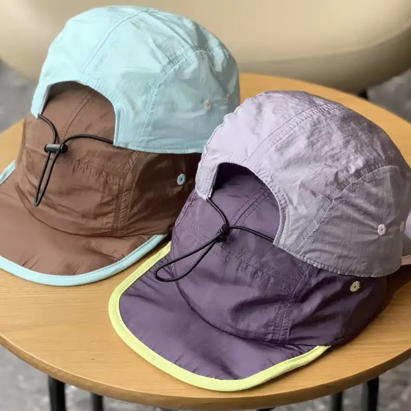 Japanese Lightweight Sun Hat for Men Brown Drawstring Cap — feature 3