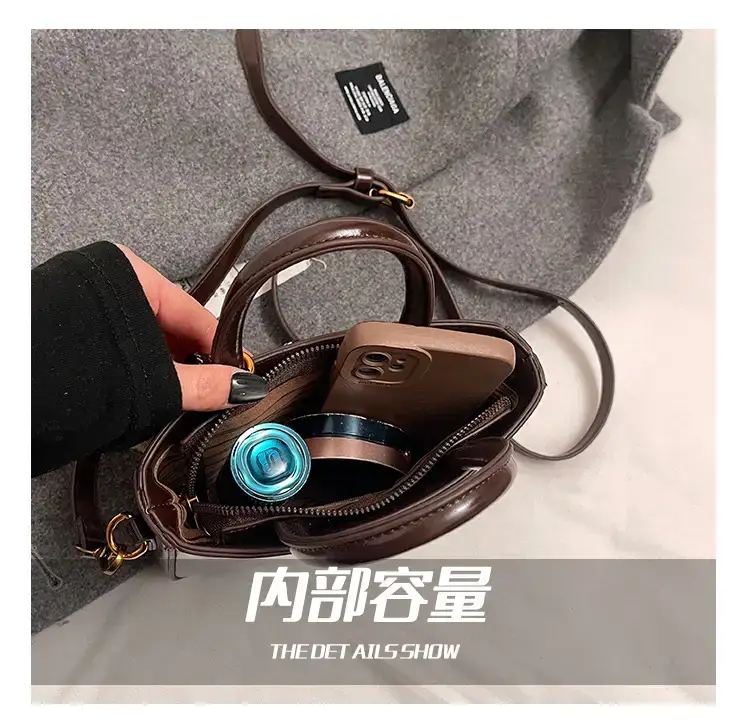 Korean Style Brown Leather Shoulder Bag 2025 — feature 8