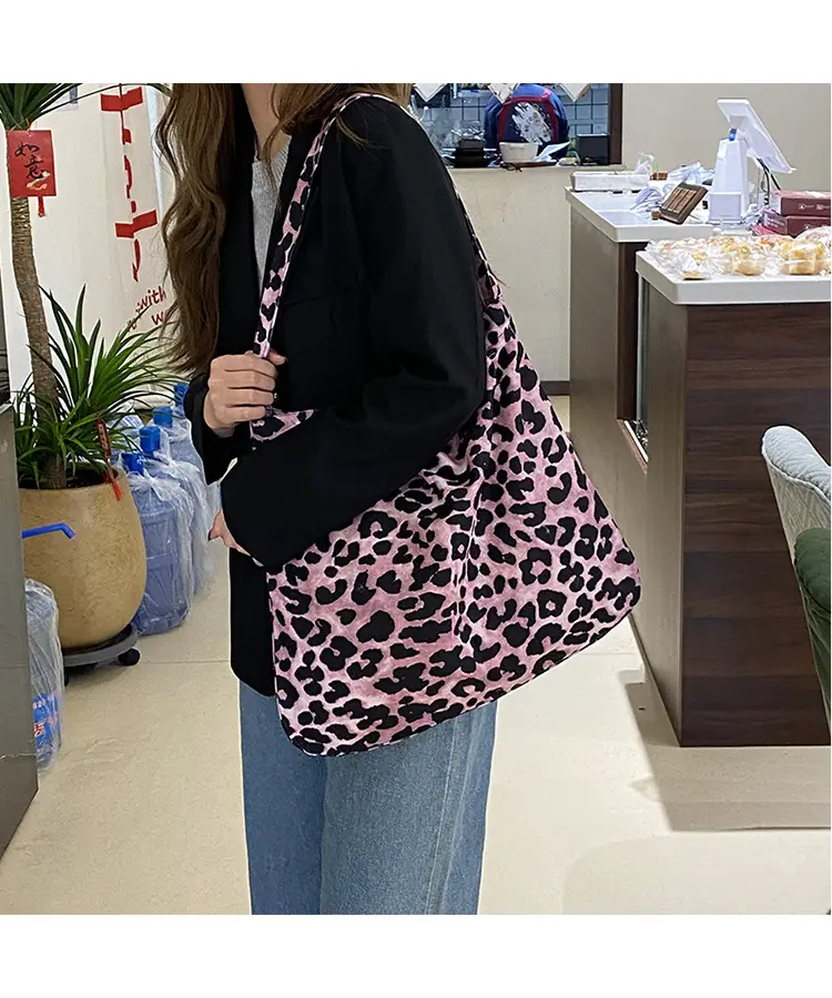 Leopard Print Canvas Shoulder Bag for Women — feature 7