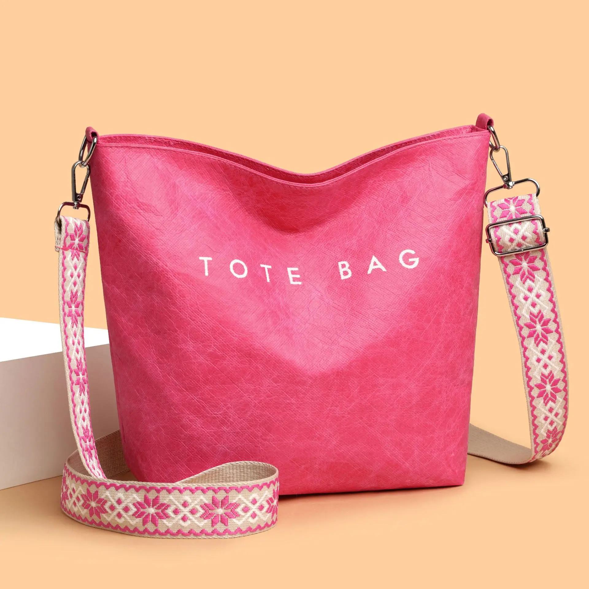 Tan Velvet Crossbody Bag Large Capacity for Women