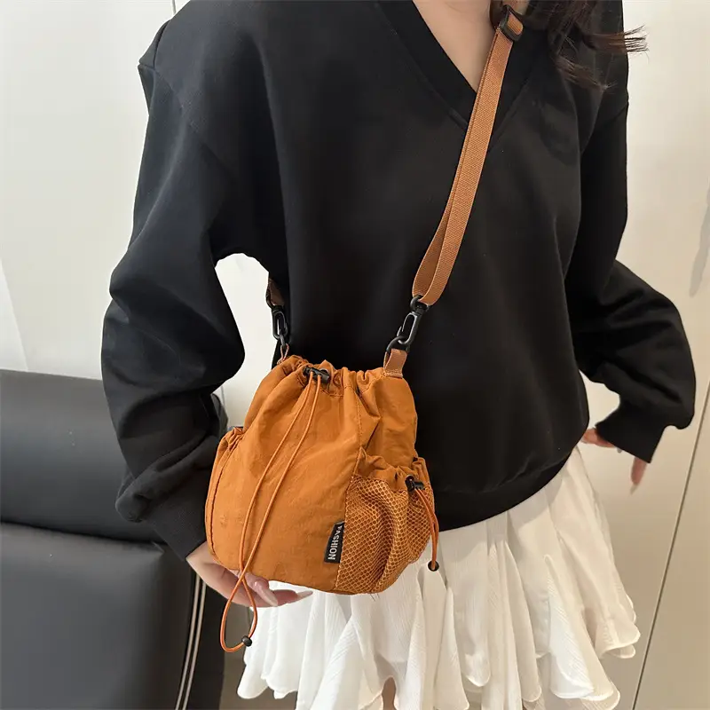 Women's Pink Blanket Drawstring Shoulder Bag - Image 7