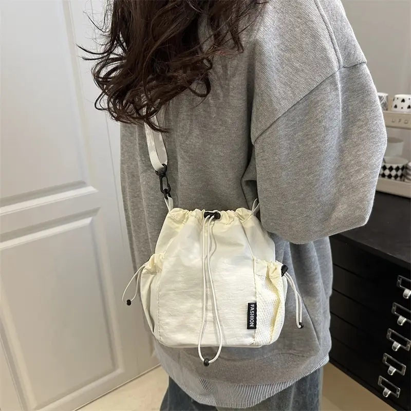 Women's Pink Blanket Drawstring Shoulder Bag - Image 8