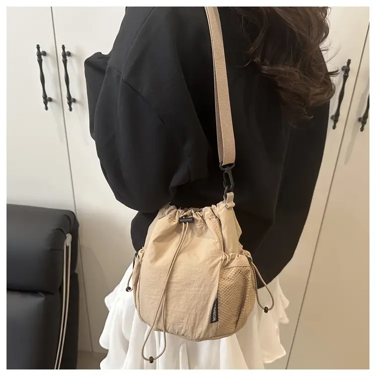 Women's Pink Blanket Drawstring Shoulder Bag — feature 11