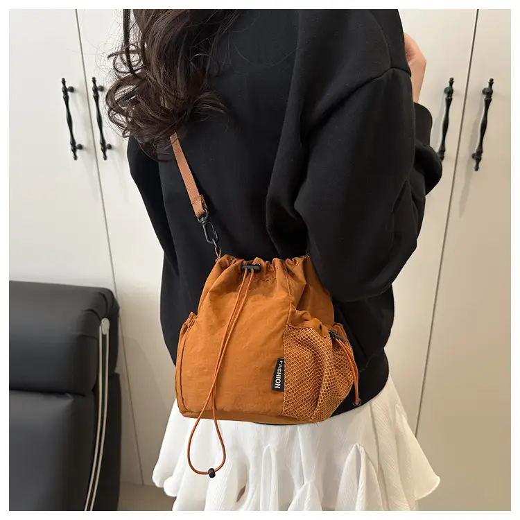 Women's Pink Blanket Drawstring Shoulder Bag — feature 13