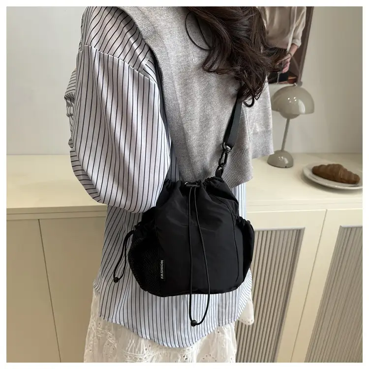 Women's Pink Blanket Drawstring Shoulder Bag — feature 15