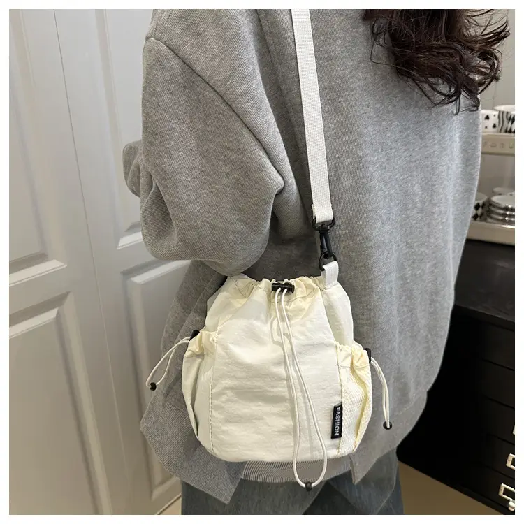 Women's Pink Blanket Drawstring Shoulder Bag — feature 16