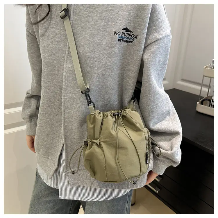 Women's Pink Blanket Drawstring Shoulder Bag — feature 18