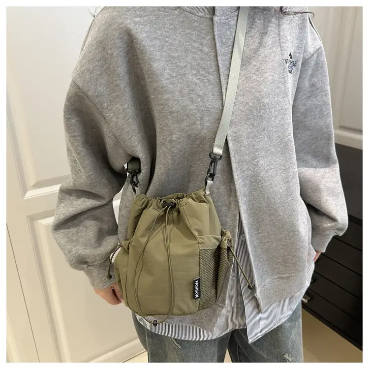 Women's Pink Blanket Drawstring Shoulder Bag — feature 19