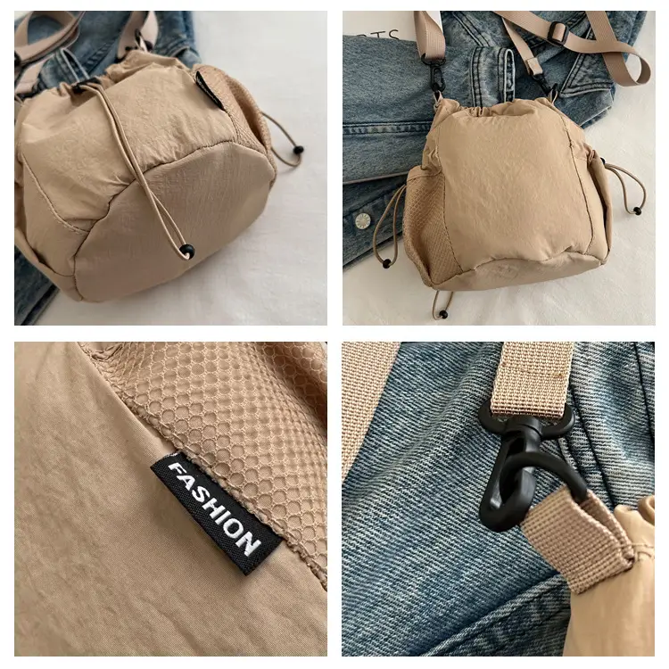 Women's Pink Blanket Drawstring Shoulder Bag — feature 9