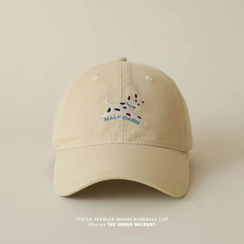Uncle Stubble Baseball Cap Blue Black with Puppy Embroidery — feature 10