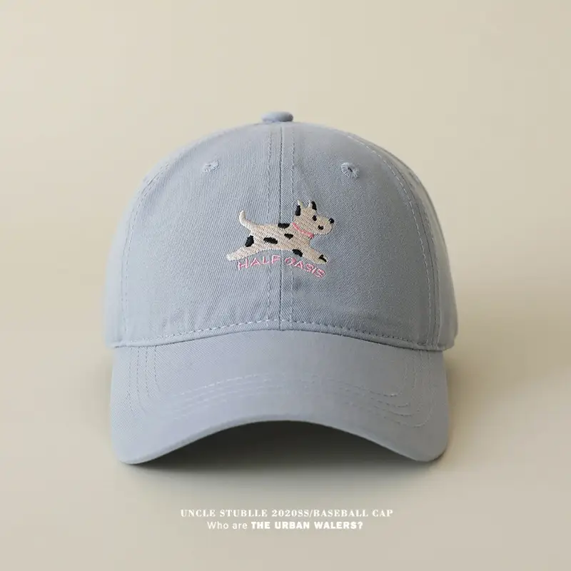 Uncle Stubble Baseball Cap Blue Black with Puppy Embroidery — feature 11