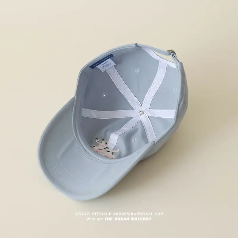 Uncle Stubble Baseball Cap Blue Black with Puppy Embroidery — feature 12