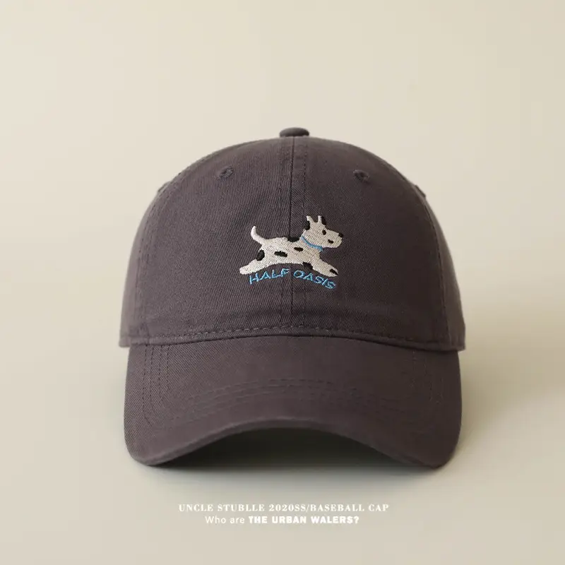Uncle Stubble Baseball Cap Blue Black with Puppy Embroidery — feature 16