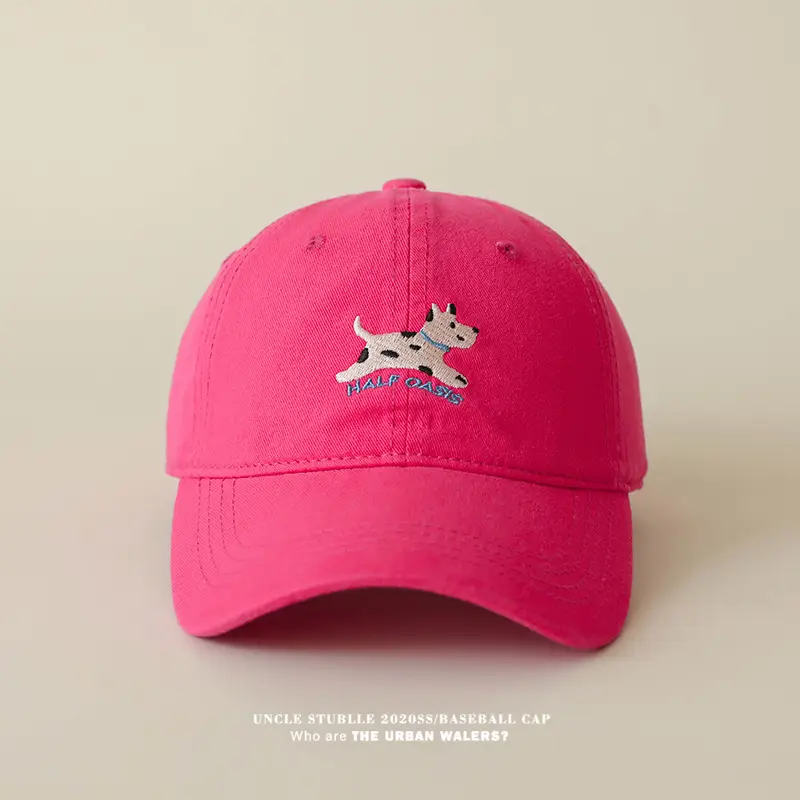 Uncle Stubble Baseball Cap Blue Black with Puppy Embroidery — feature 17