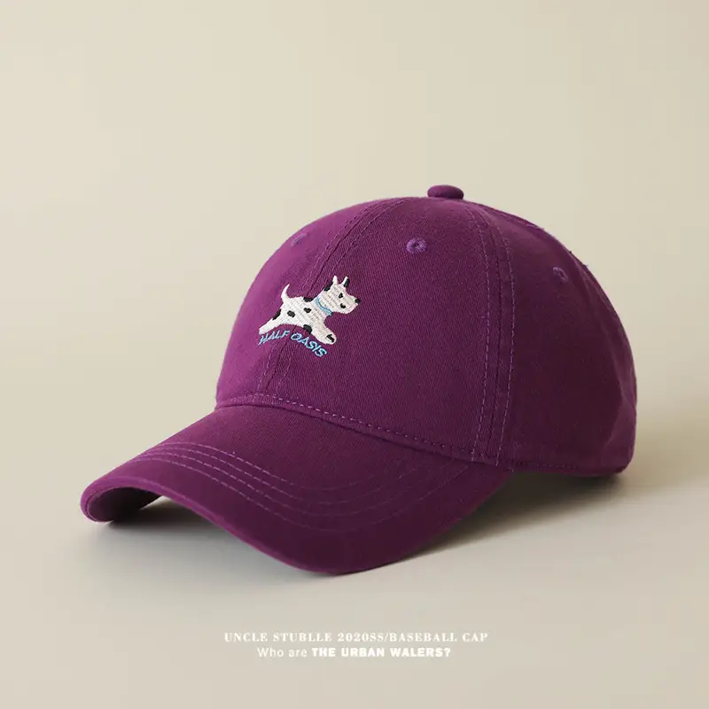 Uncle Stubble Baseball Cap Blue Black with Puppy Embroidery — feature 18
