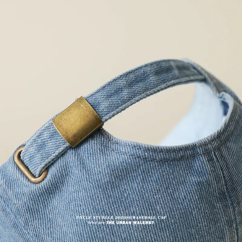 Uncle Stubble Baseball Cap Blue Black with Puppy Embroidery — feature 5