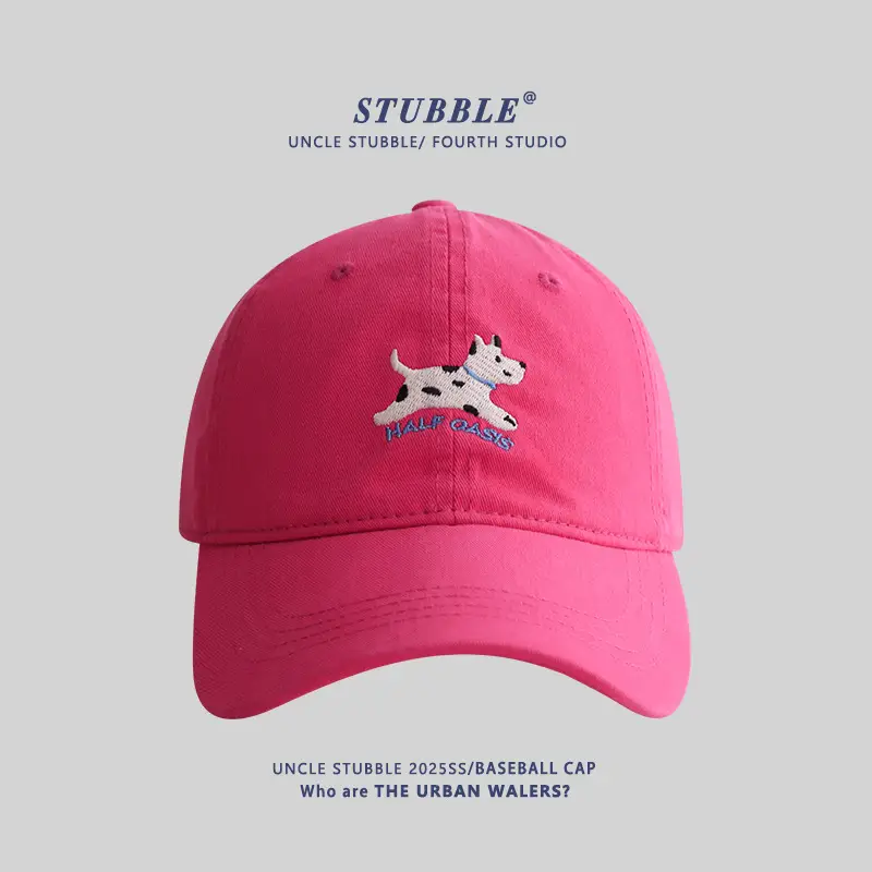Uncle Stubble Baseball Cap Blue Black with Puppy Embroidery - Image 3