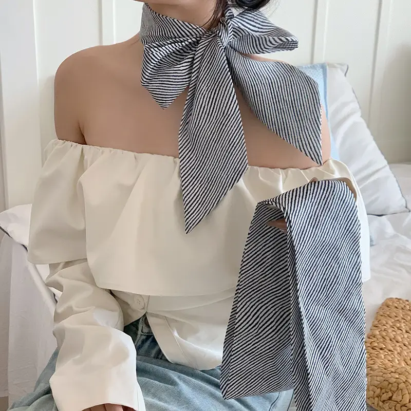 Silk Knot Tie Hair Band Scarf for Women - Image 4
