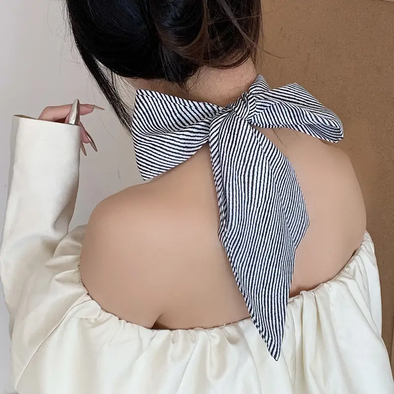 Silk Knot Tie Hair Band Scarf for Women - Image 5