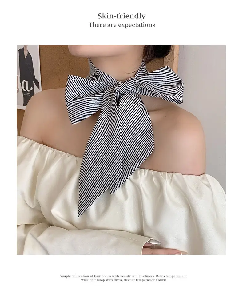 Silk Knot Tie Hair Band Scarf for Women — feature 7