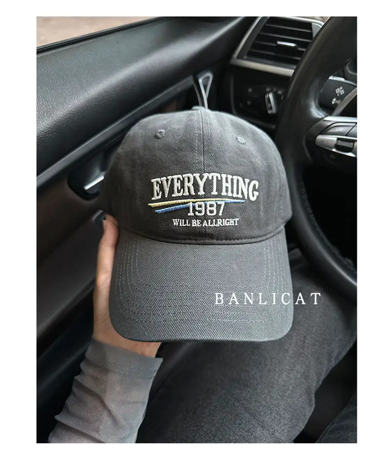 2024 Vintage Wash Cotton Baseball Cap Men Women Wide Brim — feature 10