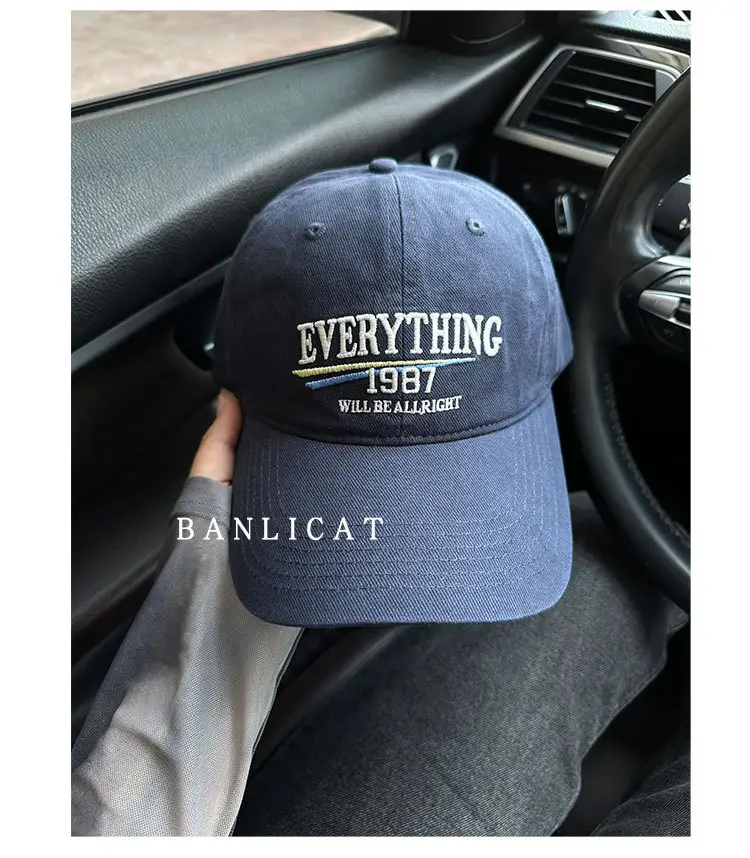 2024 Vintage Wash Cotton Baseball Cap Men Women Wide Brim — feature 11