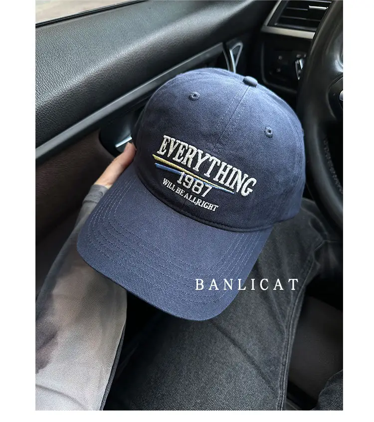 2024 Vintage Wash Cotton Baseball Cap Men Women Wide Brim — feature 12