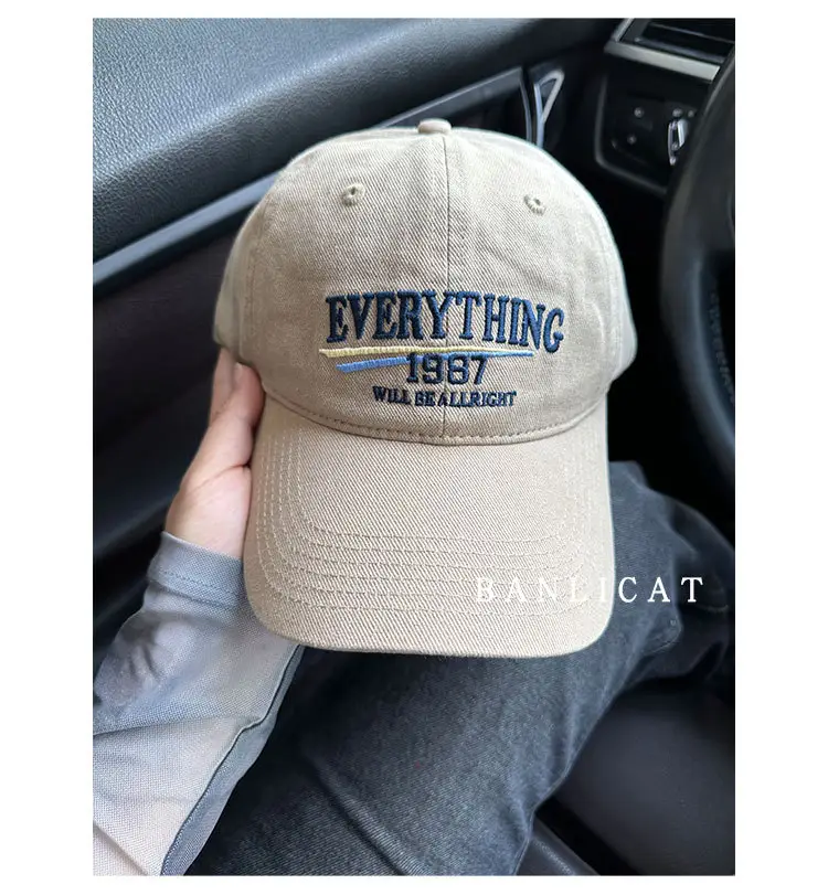 2024 Vintage Wash Cotton Baseball Cap Men Women Wide Brim — feature 16