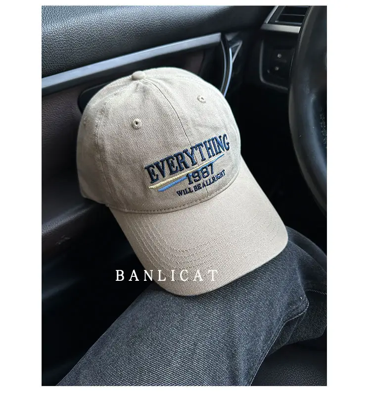 2024 Vintage Wash Cotton Baseball Cap Men Women Wide Brim — feature 17