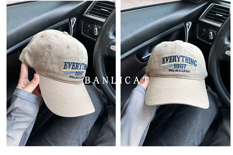 2024 Vintage Wash Cotton Baseball Cap Men Women Wide Brim — feature 18