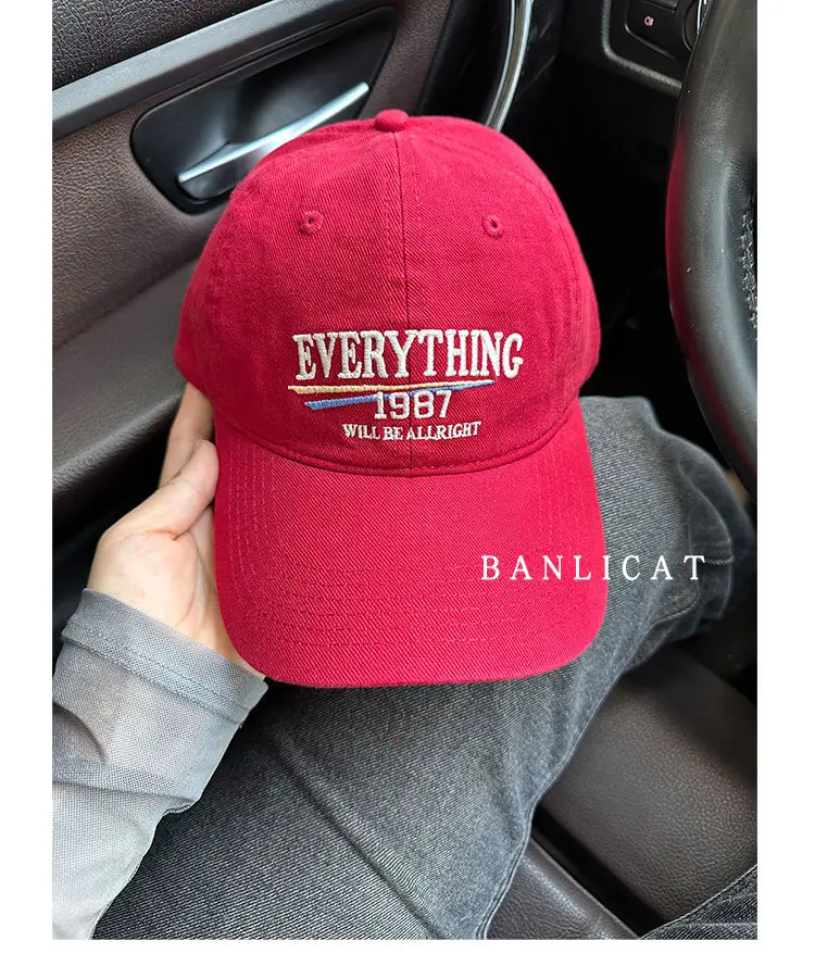 2024 Vintage Wash Cotton Baseball Cap Men Women Wide Brim — feature 19