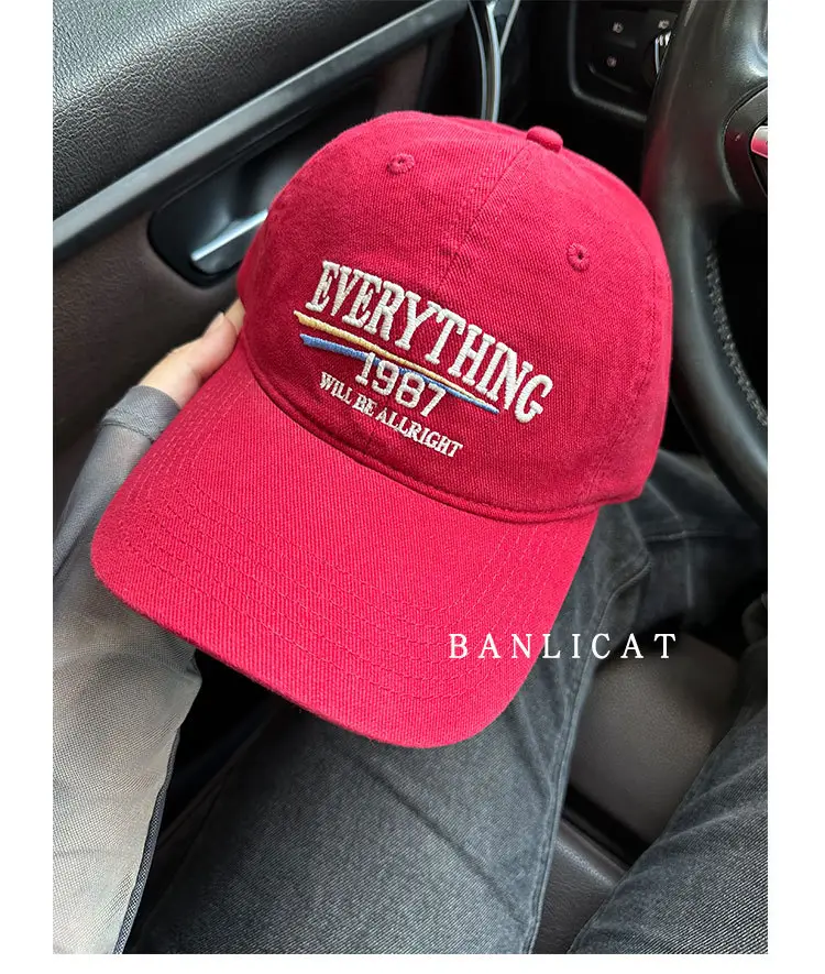 2024 Vintage Wash Cotton Baseball Cap Men Women Wide Brim — feature 21