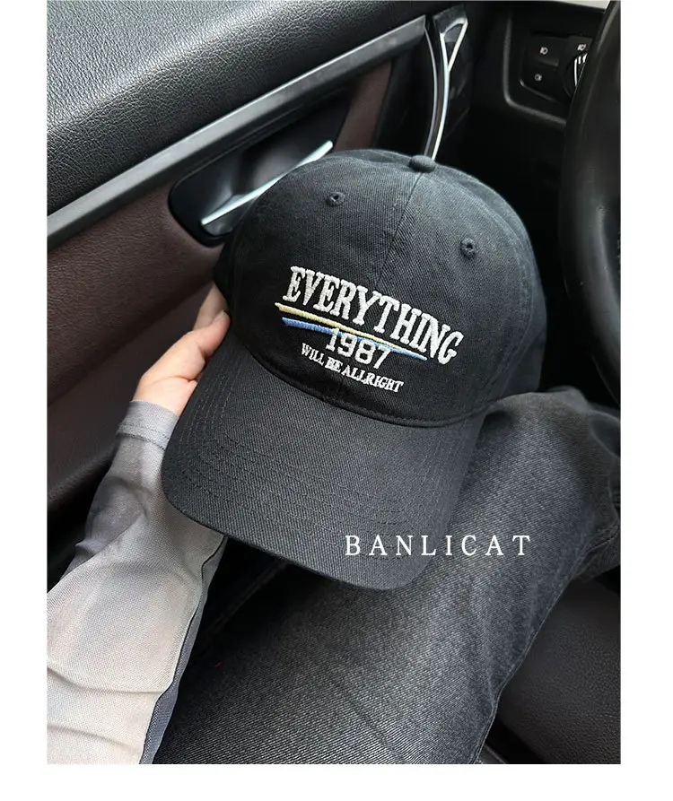 2024 Vintage Wash Cotton Baseball Cap Men Women Wide Brim — feature 24