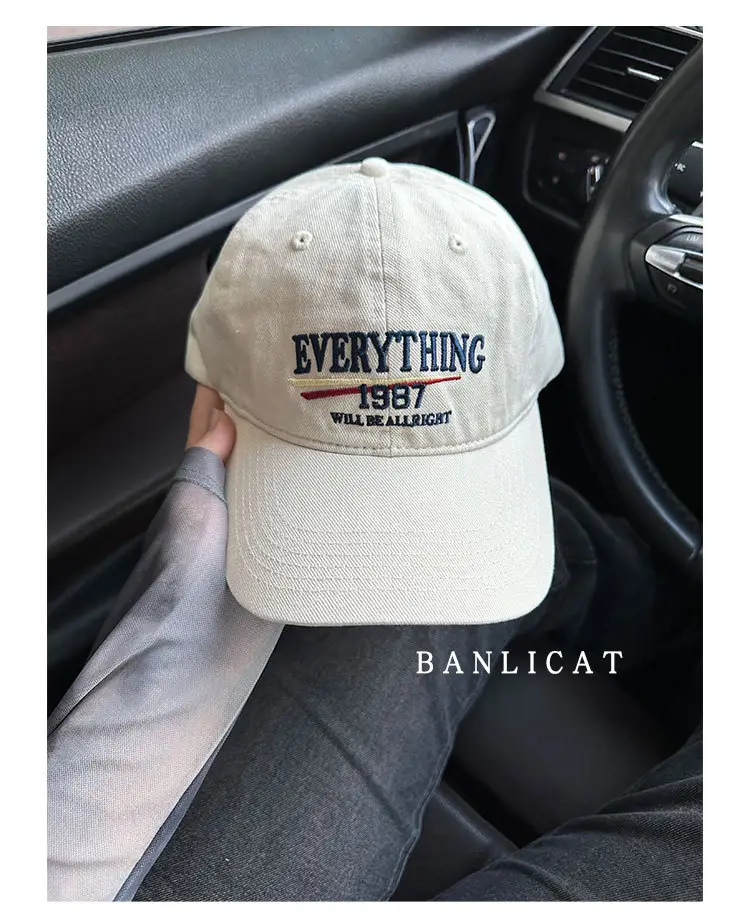 2024 Vintage Wash Cotton Baseball Cap Men Women Wide Brim — feature 3
