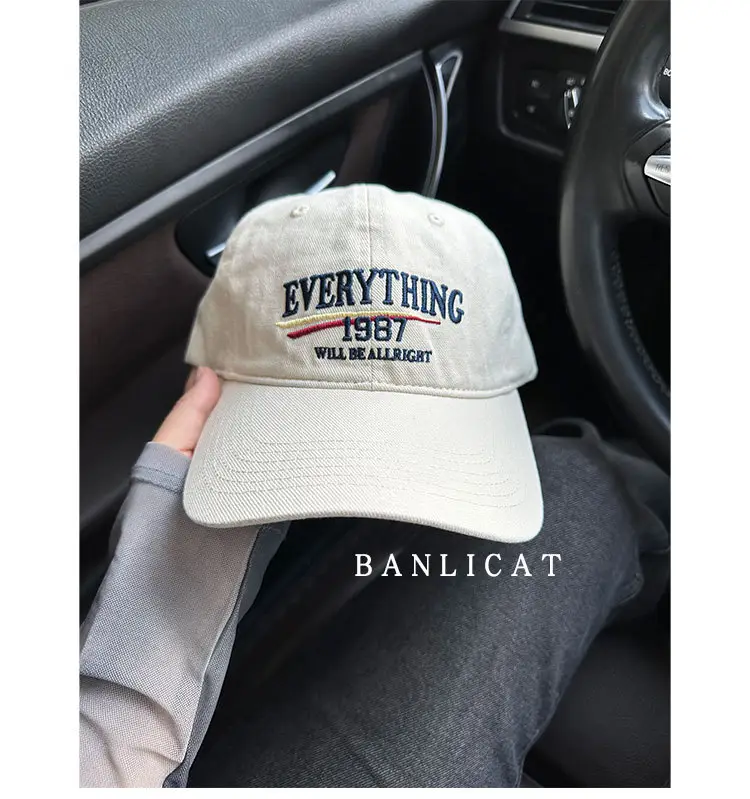 2024 Vintage Wash Cotton Baseball Cap Men Women Wide Brim — feature 5