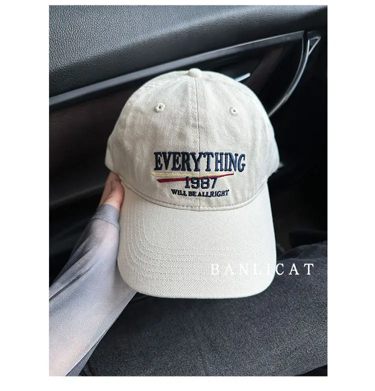 2024 Vintage Wash Cotton Baseball Cap Men Women Wide Brim — feature 6