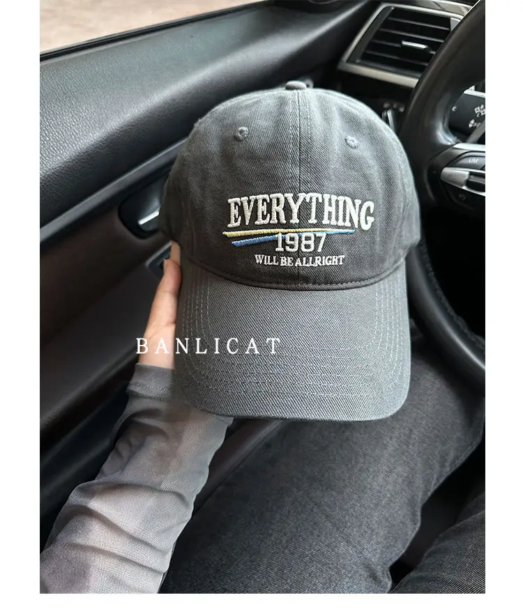 2024 Vintage Wash Cotton Baseball Cap Men Women Wide Brim — feature 7