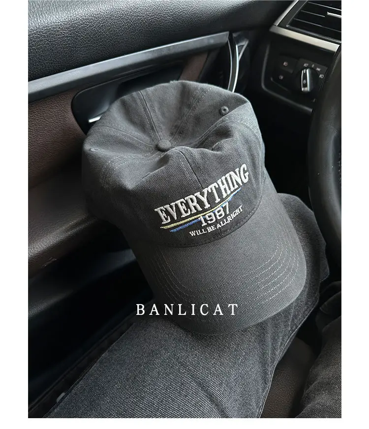 2024 Vintage Wash Cotton Baseball Cap Men Women Wide Brim — feature 8