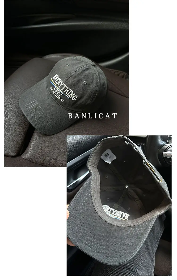 2024 Vintage Wash Cotton Baseball Cap Men Women Wide Brim — feature 9