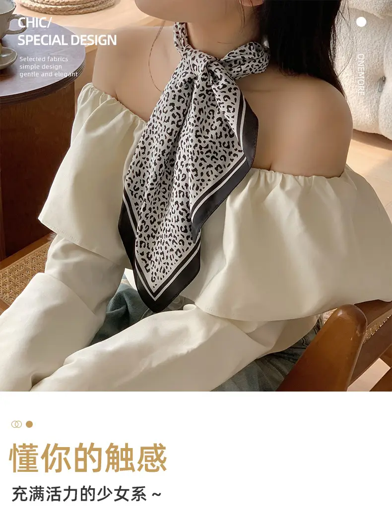 White Silk Scarf for Women Spring Summer Hair Belt — feature 1
