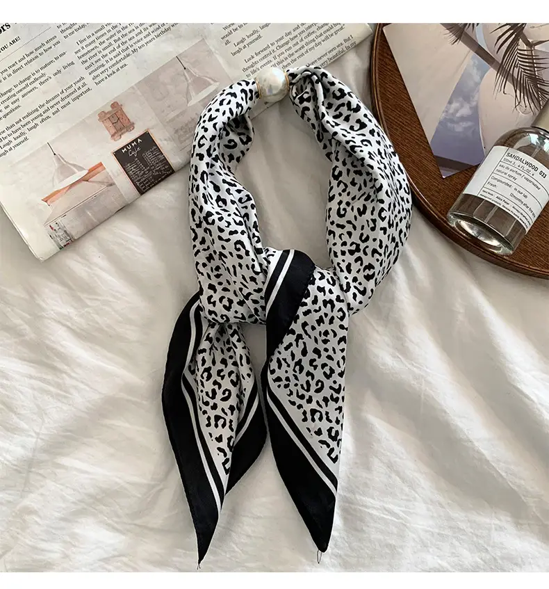 White Silk Scarf for Women Spring Summer Hair Belt — feature 13